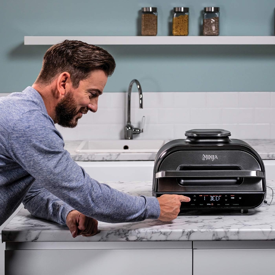 Ninja AG551EU MAX Grill & Airfryer Elektrogrill/Fritteuse  5,7L Grau/Silber