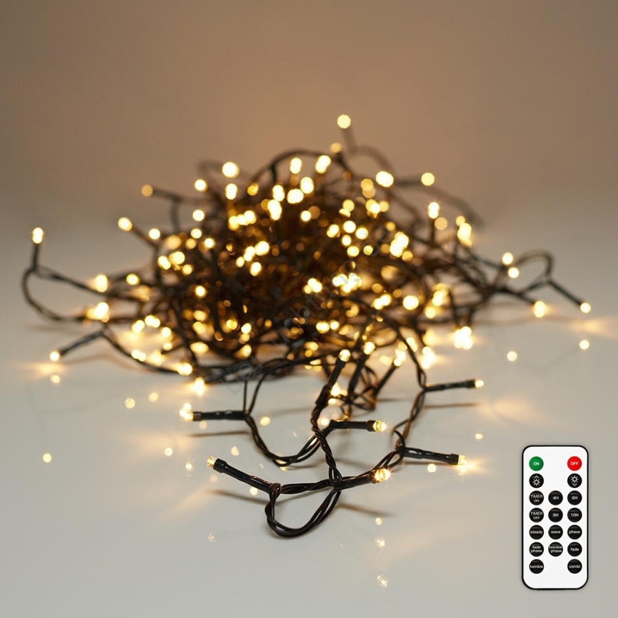 S.I.A LED Dimmbare Weihnachtskette für Außen 200xLED 3xAA IP44 + FB