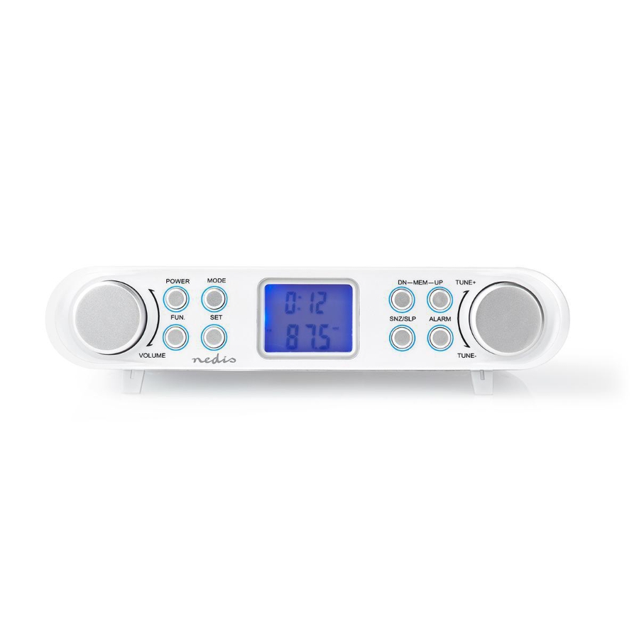 Nedis RDFM4000WT Unterbauradio/Küchenradio Silber / Weiss Schaltschrankbau | FM | Netzstromversorgung