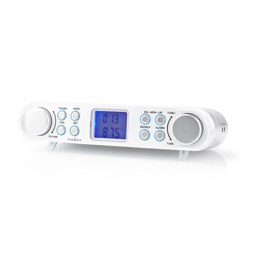 Nedis RDFM4000WT Unterbauradio/Küchenradio Silber / Weiss Schaltschrankbau | FM | Netzstromversorgung