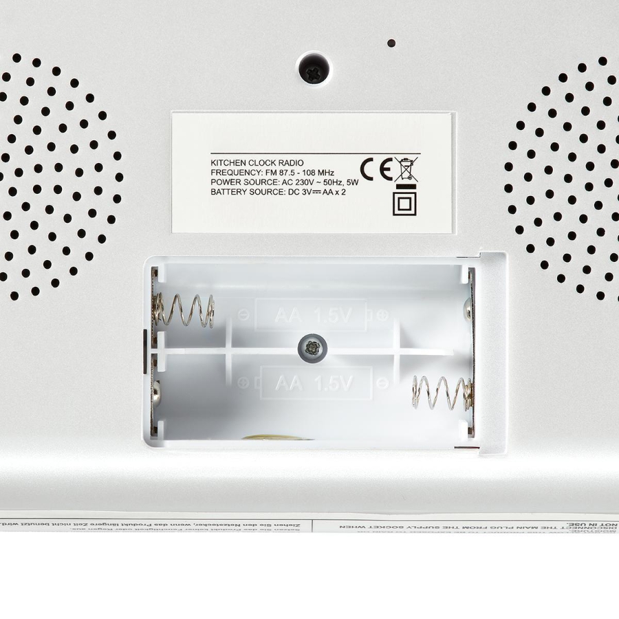 Nedis RDFM4000WT Unterbauradio/Küchenradio Silber / Weiss Schaltschrankbau | FM | Netzstromversorgung