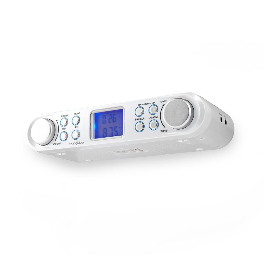 Nedis RDFM4000WT Unterbauradio/Küchenradio Silber / Weiss Schaltschrankbau | FM | Netzstromversorgung