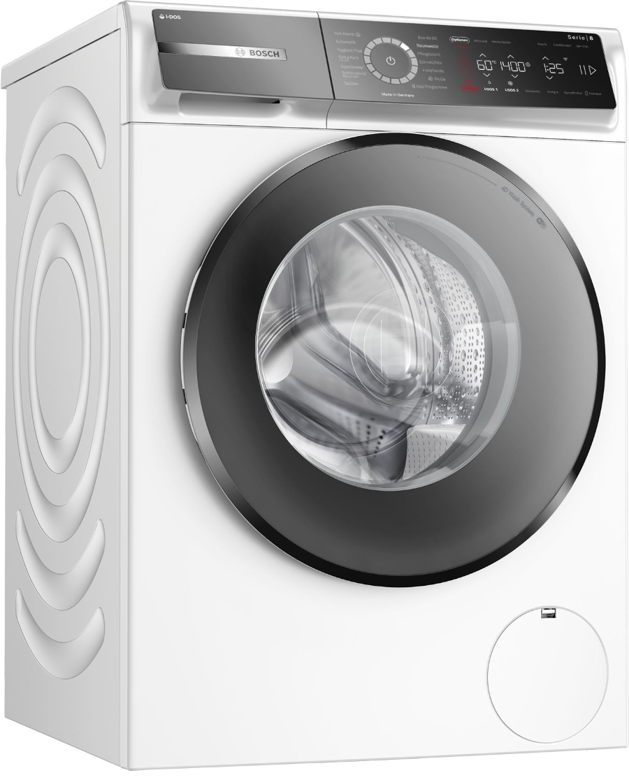 Bosch WGB244A40 Waschmaschine Stand 9kg, 1400U/min weiß/schwarz,i-DOS mit Waschmittelscan