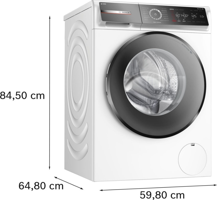 Bosch WGB244A40 Waschmaschine Stand 9kg, 1400U/min weiß/schwarz,i-DOS mit Waschmittelscan