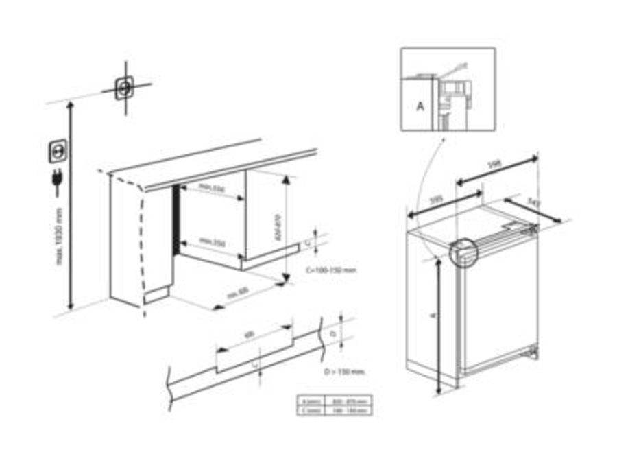 Beko BU1104N Unterbau-Einbau Kühlschrank  