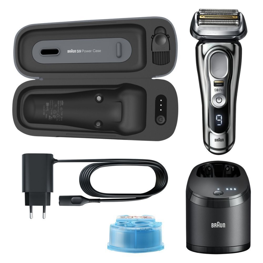 Braun Personal Care Series 9 Pro 9496cc Wet&Dry Elektrorasierer für Herren, 4+1 Scherkopf mit ProLift Trimmer, PowerCase