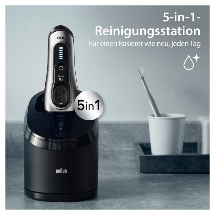 Braun Personal Care Series 8 - 8567cc System wet&dry Elektrorasierer silber, mit Reinigungsstation