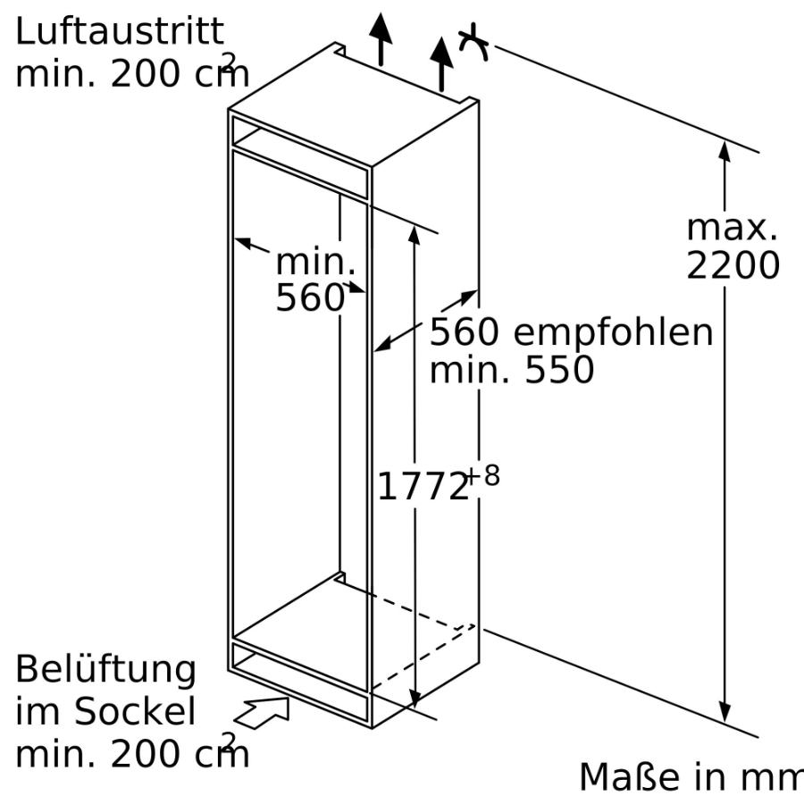 Siemens GI81NACE0 iQ500 Gefrierschrank Einbau 177.2 x 55.8 cm, Flachscharnier