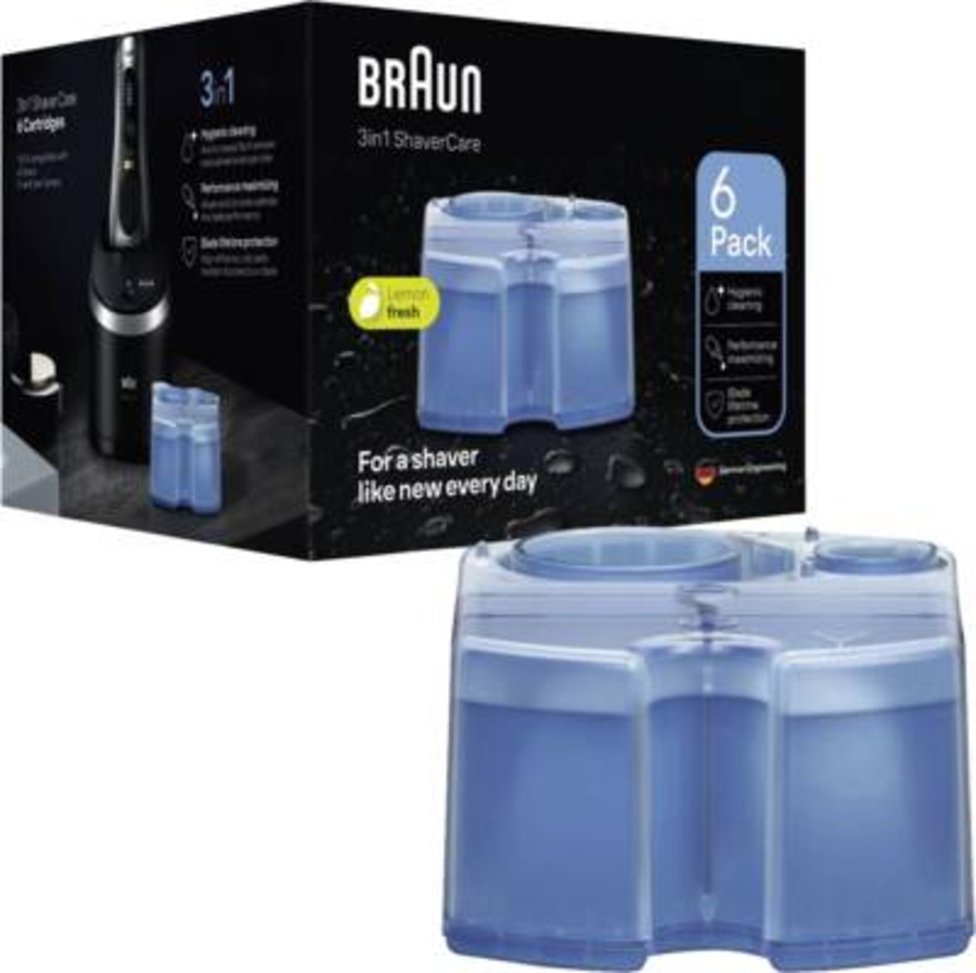 Braun Personal Care 3-in-1 ShaverCare Reinigungskartuschen für Reinigungsstation Hygienische Reinigung, 6er Pack