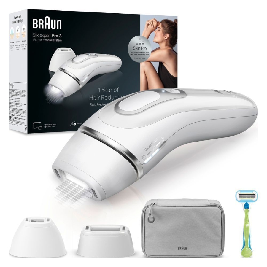 Braun Personal Care Silk-expert Pro 3 IPL PL3122 Haarentfernung für zuhause,  mit Aufbewahrungstasche, Venus Rasierer, 2 Aufsätze