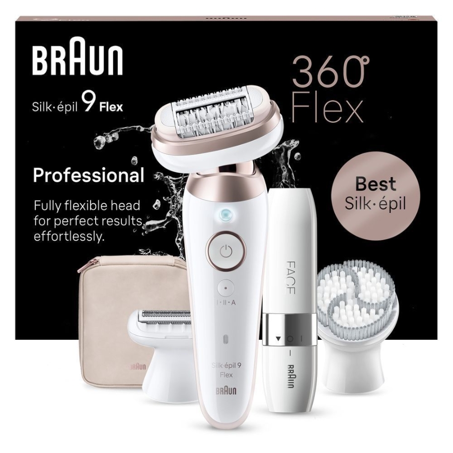 Braun Personal Care Silk-épil 9-360 3D Flex Epilierer  für eine einfache Haarentfernung, Weiß/Rosa Titan