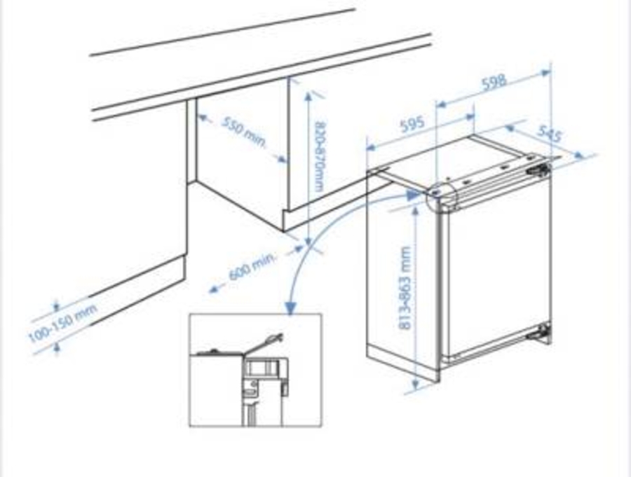 Beko BU1154HCN Unterbau-Einbau Kühlschrank mit Gefrierfach  