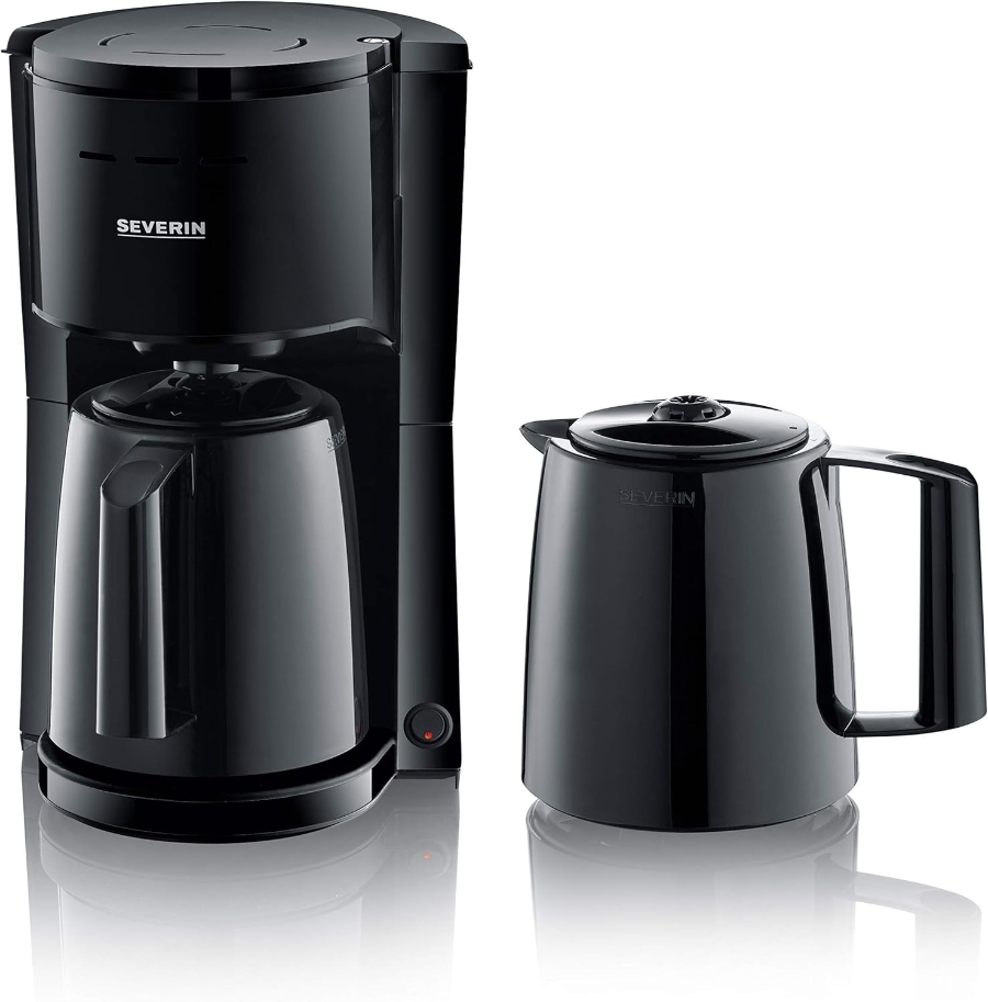 Severin KA9307 Kaffeeautomat, 2x Thermokanne, 1000 W, 8 Tassen schwarz
