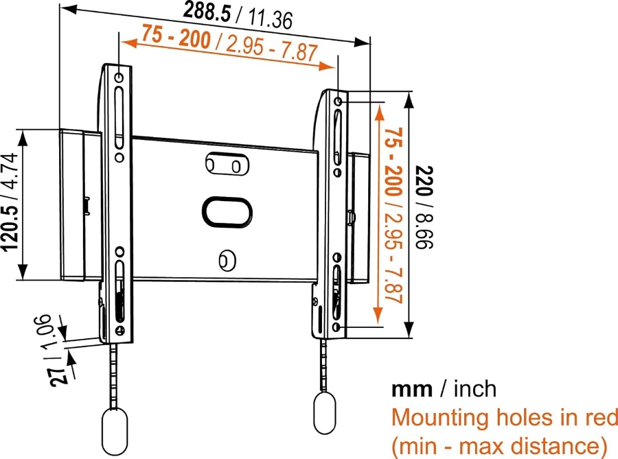 Vogels PHW 100S Fernseher/Monitor-Wandhalter FLAT SMALL VESA-Befestigungslöcher: 75x75mm bis zu 200x200mm