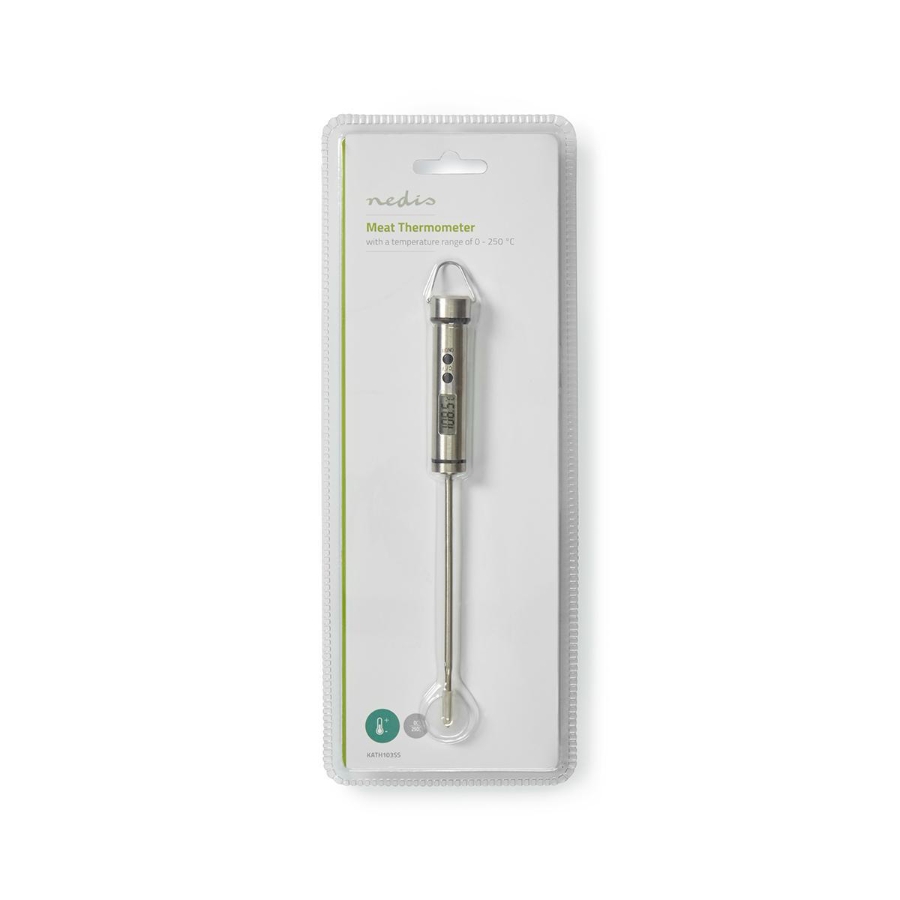 Nedis KATH103SS Fleischthermometer LCD-Anzeige | 0 - 200 °C | Silber