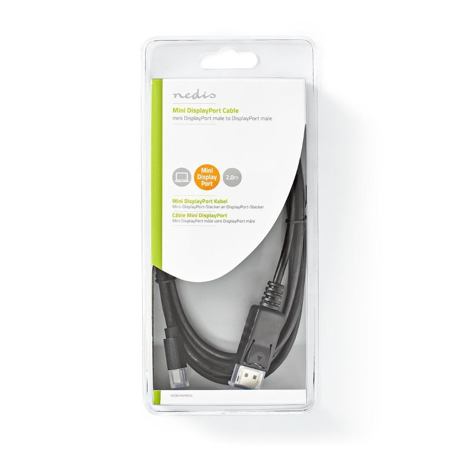 Nedis CCGB37404BK20 Mini Displayport-Kabel Schwarz  2m DisplayPort 1.4 | Mini DisplayPort Stecker | DisplayPort 
