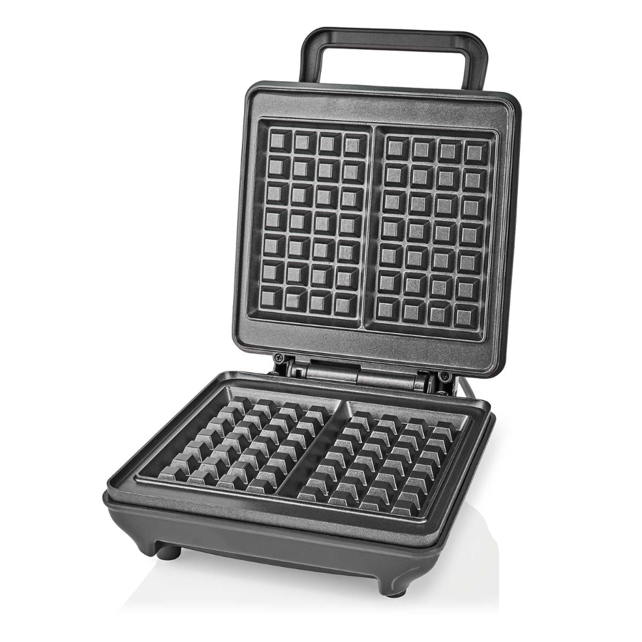 Nedis KAWP210FBK Waffeleisen ABS / Aluminium Belgien Waffeln | 22 x 12.5 cm | 1200 W