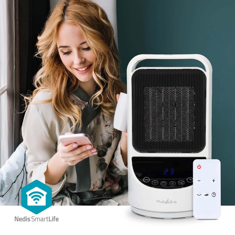 Nedis HTFA22WTW SmartLife Keramik-PTC-Heizlüfter Wi-Fi | 1500 W | 2 Wärmeeinstellungen 