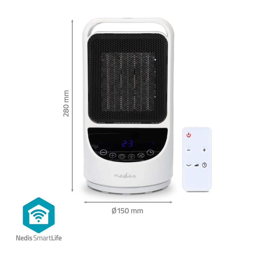Nedis HTFA22WTW SmartLife Keramik-PTC-Heizlüfter Wi-Fi | 1500 W | 2 Wärmeeinstellungen 