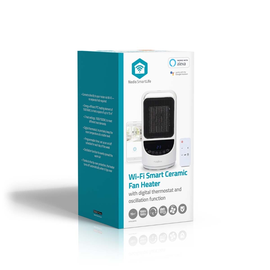 Nedis HTFA22WTW SmartLife Keramik-PTC-Heizlüfter Wi-Fi | 1500 W | 2 Wärmeeinstellungen 