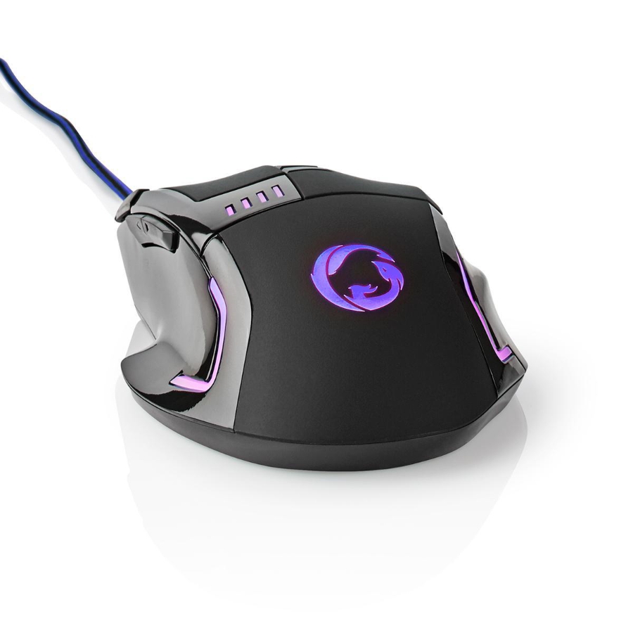 Nedis GMWD300BK Gaming Mouse 1.50 m | LED Verdrahtet | 800 / 1600 / 2400 / 4000 dpi | Einstellbar DPI 