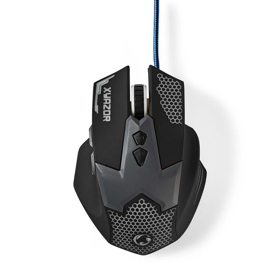 Nedis GMWD200BK Gaming Mouse Rechtshändig | 1.50 m | LED Verdrahtet | 800 / 1200 / 1600 / 2400 dpi | Einstellbar DPI 