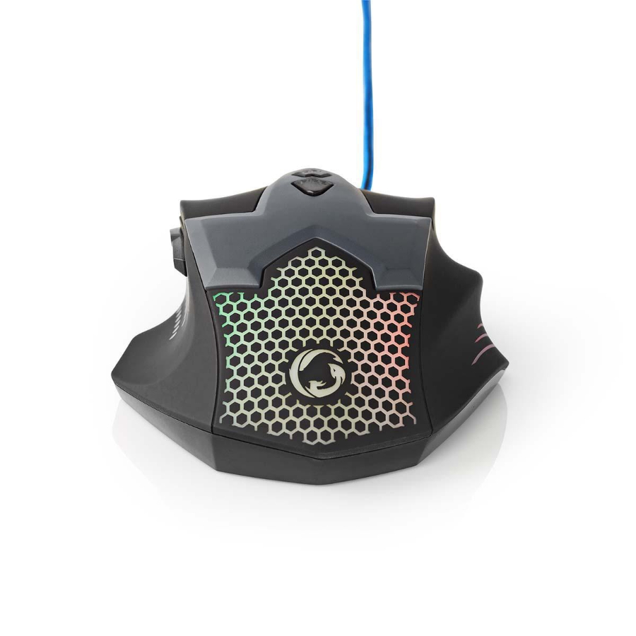 Nedis GMWD200BK Gaming Mouse Rechtshändig | 1.50 m | LED Verdrahtet | 800 / 1200 / 1600 / 2400 dpi | Einstellbar DPI 
