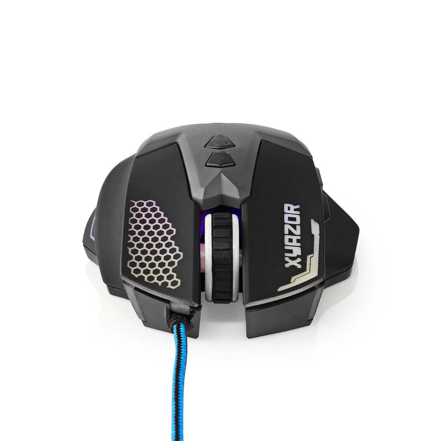 Nedis GMWD200BK Gaming Mouse Rechtshändig | 1.50 m | LED Verdrahtet | 800 / 1200 / 1600 / 2400 dpi | Einstellbar DPI 