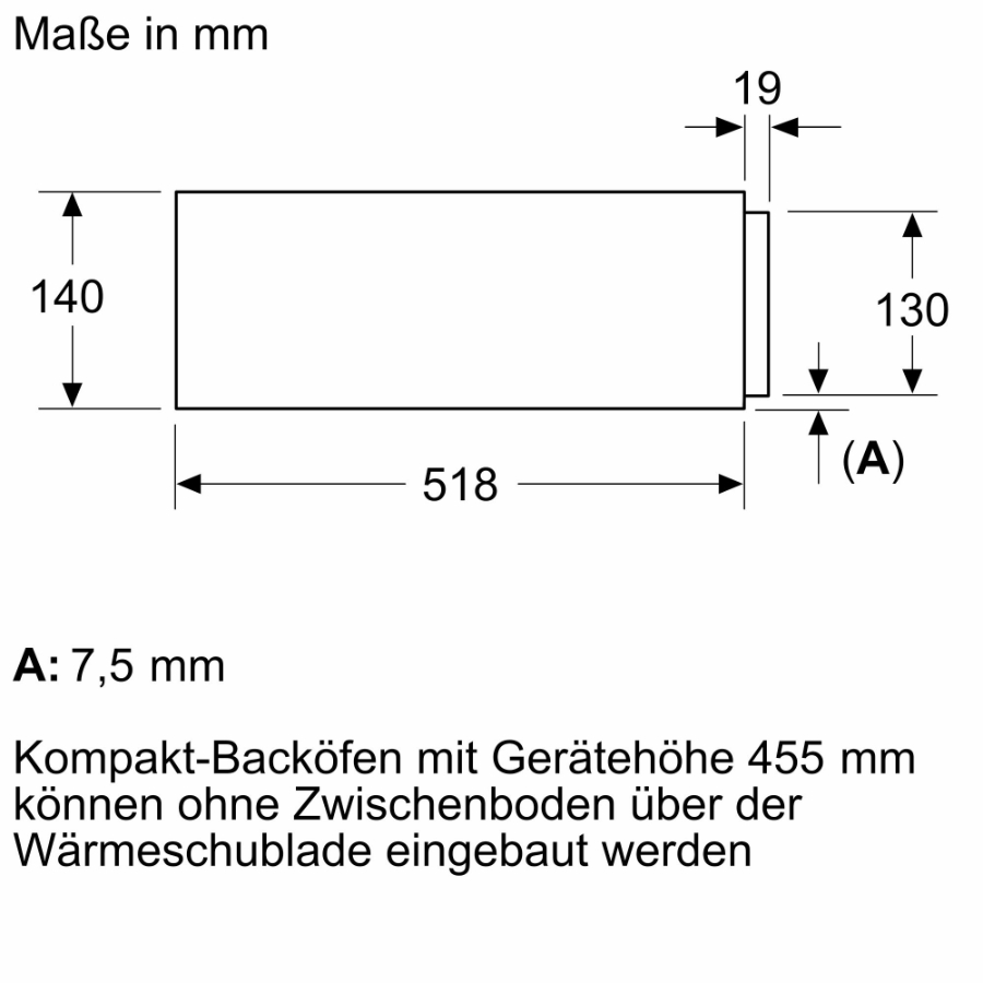 Bosch BIE7101B1 Serie 8, Zubehörschublade, 60 x 14 cm, Schwarz 