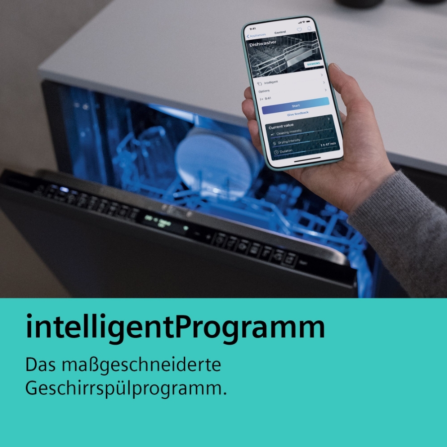 Siemens SN65ZX12CE Geschirrspüler Einbau vollintegriert 60 cm mit Besteckschublade,HomeConnect,TimeLight
