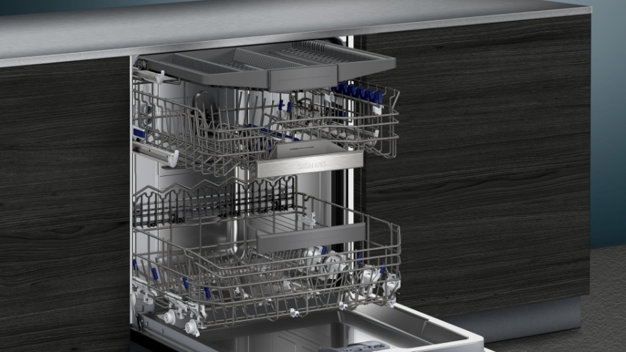 Siemens SN65ZX12CE Geschirrspüler Einbau vollintegriert 60 cm mit Besteckschublade,HomeConnect,TimeLight