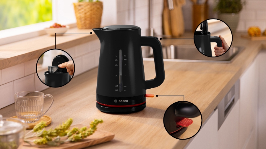 Bosch TWK3M123 MyMoment Wasserkocher 1.7 l, Schwarz 