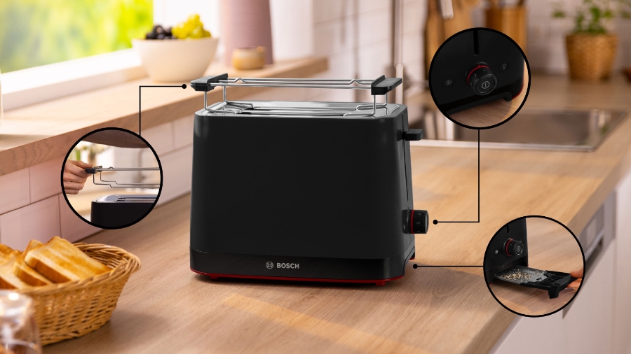 Bosch TAT3M123 MyMoment  Kompakt Toaster Schwarz 