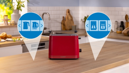 Bosch TAT3M124 Kompakt Toaster, MyMoment, Rot 