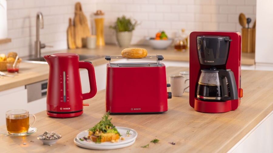 Bosch TAT3M124 Kompakt Toaster, MyMoment, Rot 