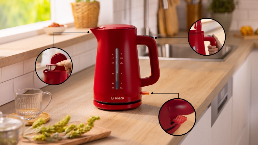 Bosch TWK3M124 MyMoment Wasserkocher 1.7 l, Rot 