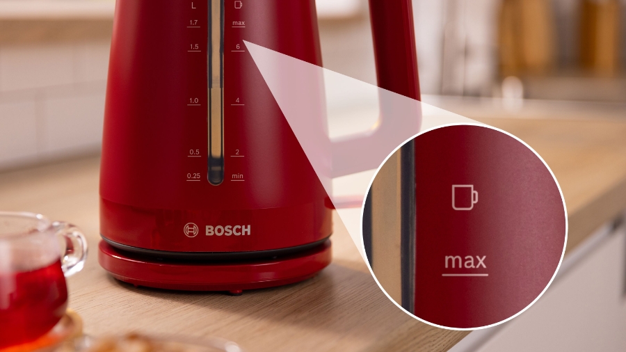 Bosch TWK3M124 MyMoment Wasserkocher 1.7 l, Rot 