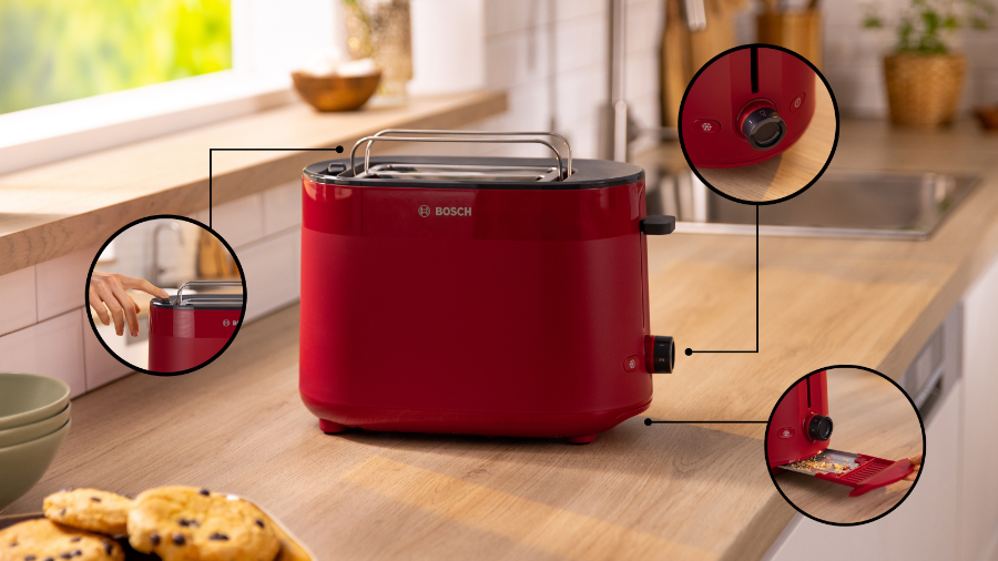 Bosch TAT2M124 MyMoment Kompakt Toaster,Rot 