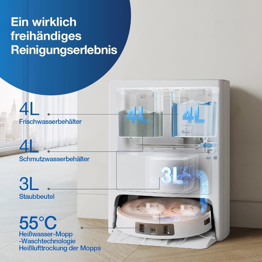 Ecovacs T20 Omni Saugroboter mit Wischfunktion Auto-Mopp-Hebefunktion  
