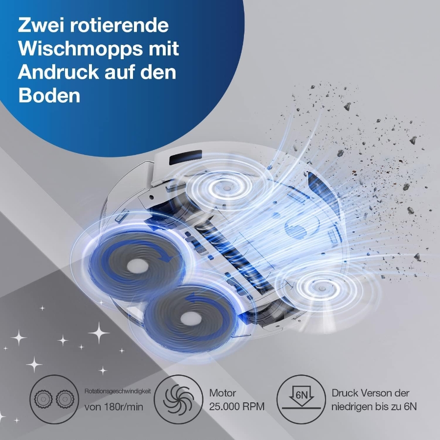 Ecovacs T20 Omni Saugroboter mit Wischfunktion Auto-Mopp-Hebefunktion  