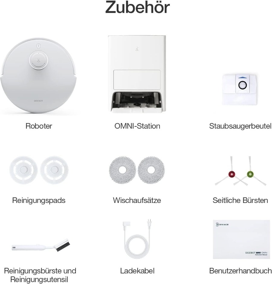 Ecovacs T20 Omni Saugroboter mit Wischfunktion Auto-Mopp-Hebefunktion  