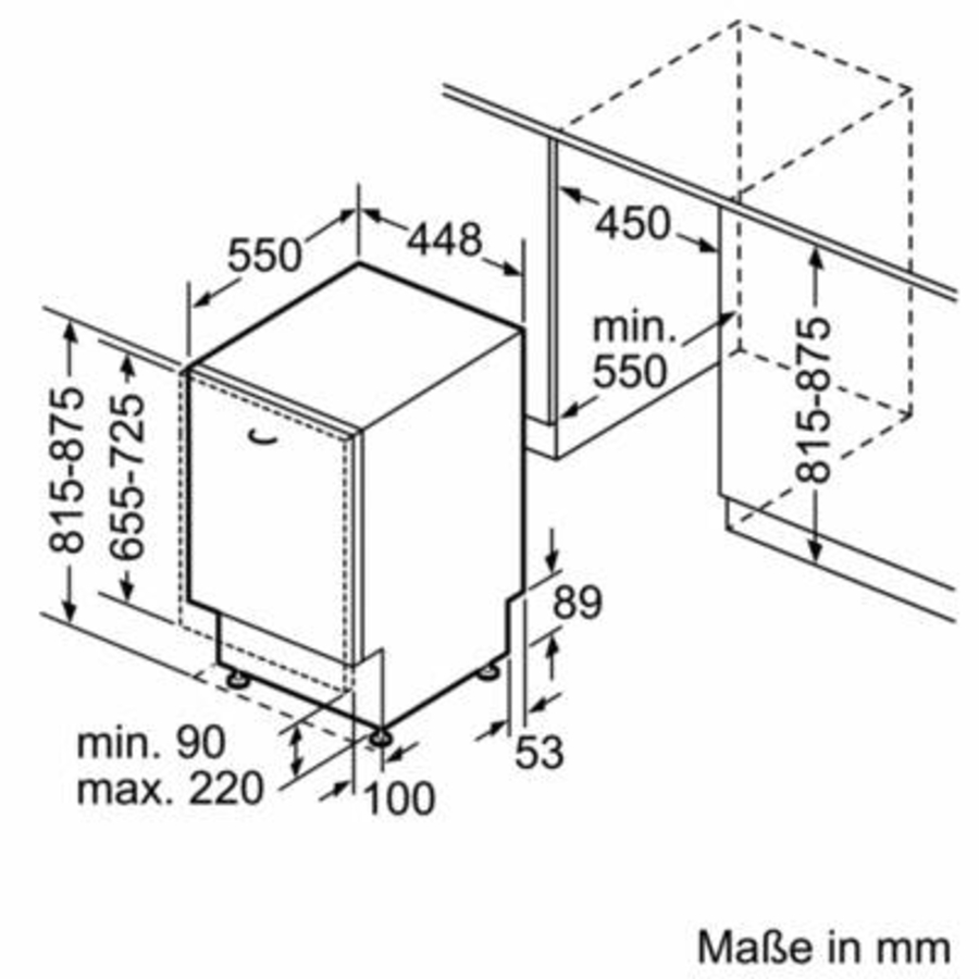 Siemens SR63EX24KE Geschirrspüler Einbau 45cm vollintegriert 