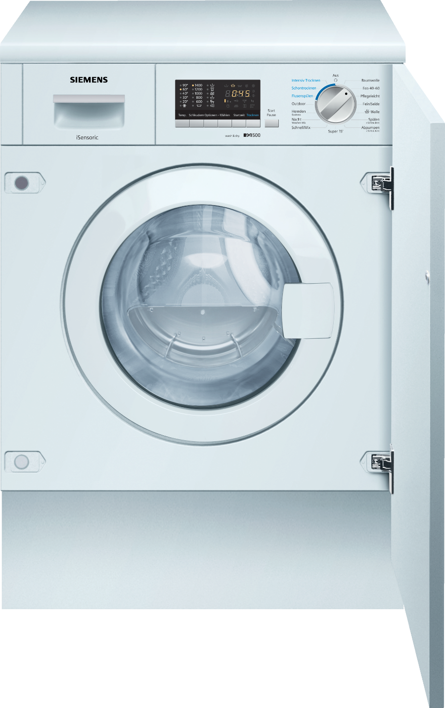 Siemens WK14D543 iQ500, Einbau-Waschtrockner, 7/4 kg 