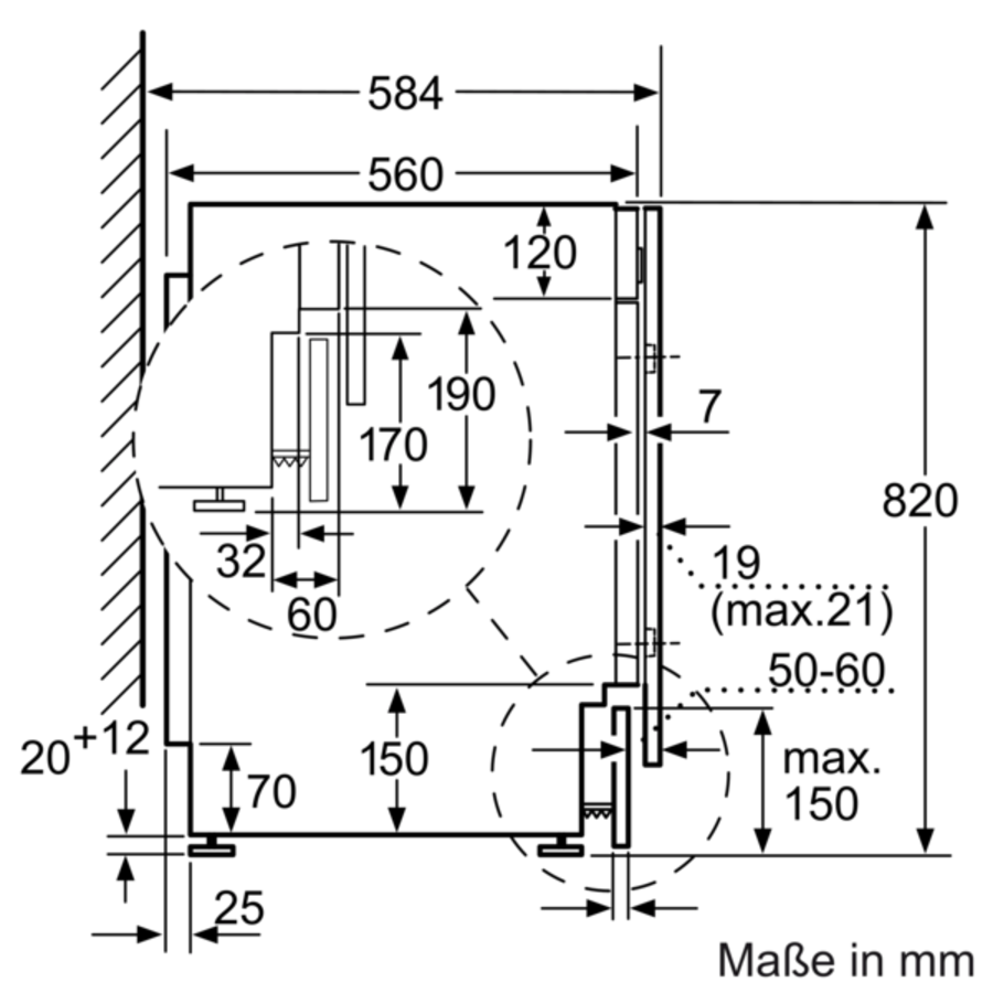 Siemens WK14D543 iQ500, Einbau-Waschtrockner, 7/4 kg 