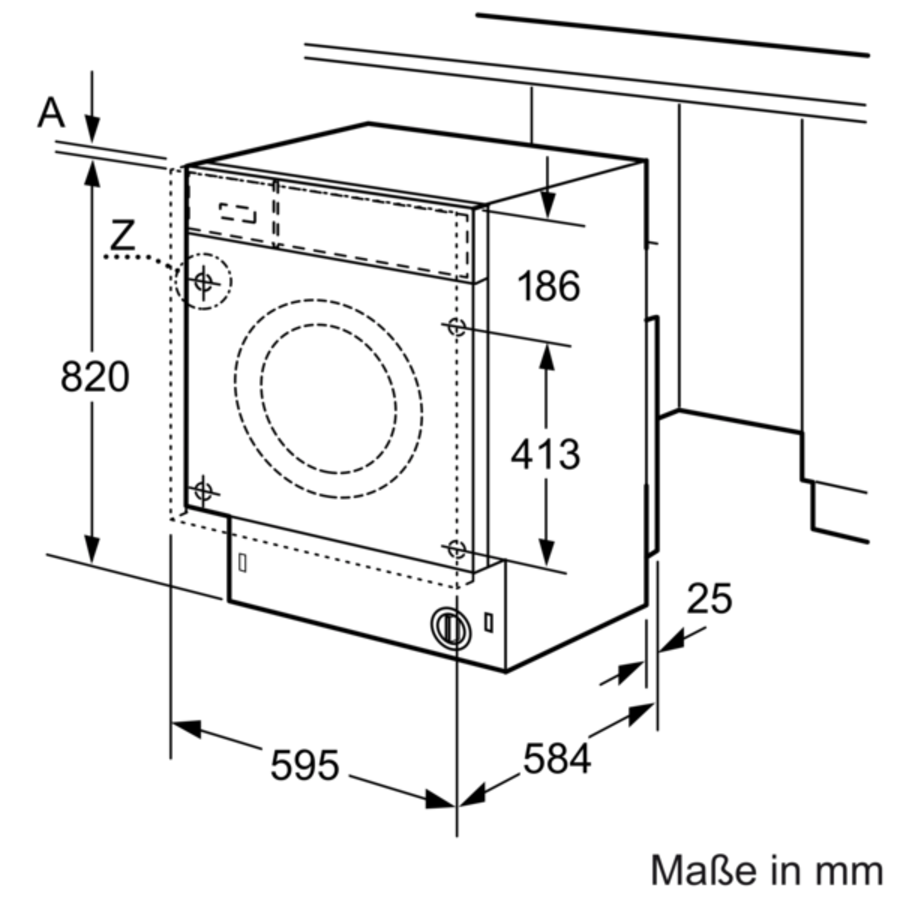 Siemens WK14D543 iQ500, Einbau-Waschtrockner, 7/4 kg 