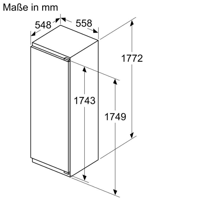 Siemens KI82LVFE0 Einbau-Kühlschrank mit Gefrierfach, 177.5 x 56 cm, Flachscharnier