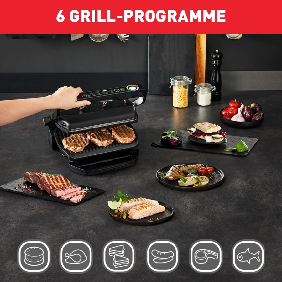 Tefal GC7058 Optigrill Tefal Kontaktgrill Schwarz 