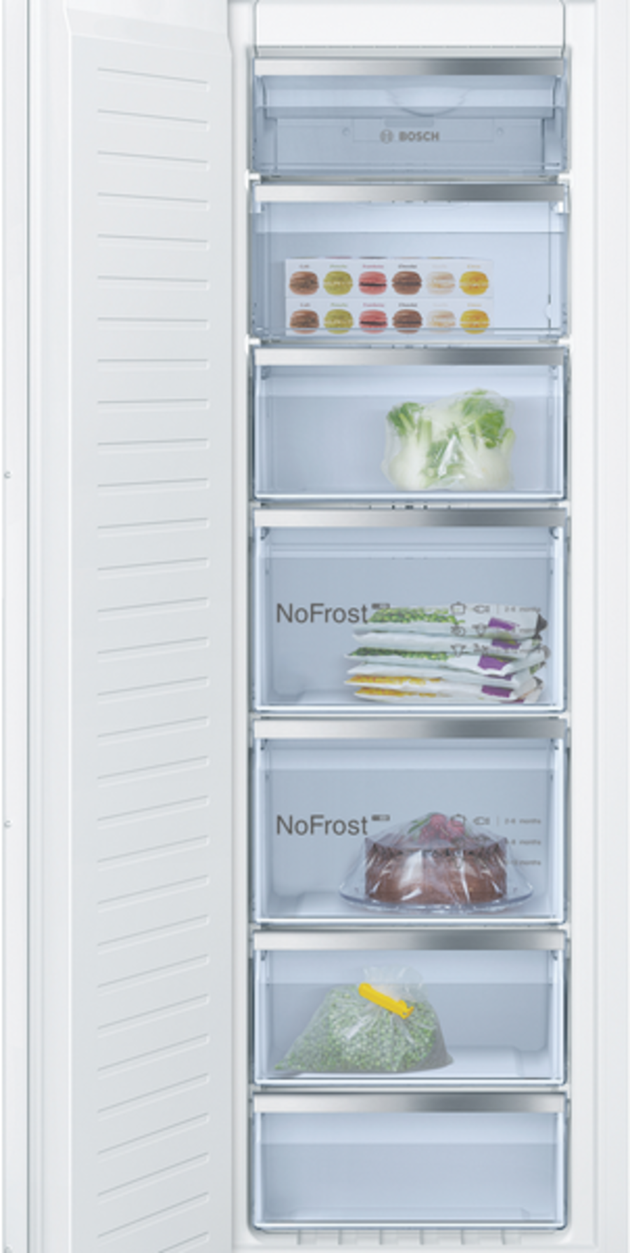Bosch GIN81ACE0 Serie 6 Einbau-Gefrierschrank, 177.2 x 55.8 cm Flachscharnier mit Softeinzug,NoFrost