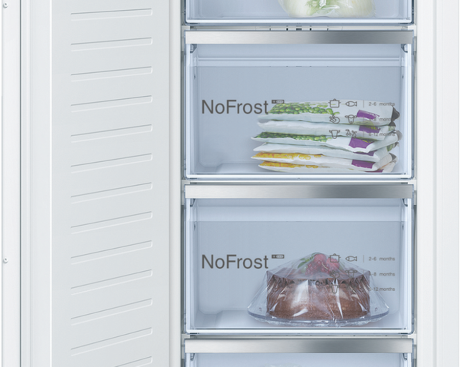 Bosch GIN81ACE0 Serie 6 Einbau-Gefrierschrank, 177.2 x 55.8 cm Flachscharnier mit Softeinzug,NoFrost
