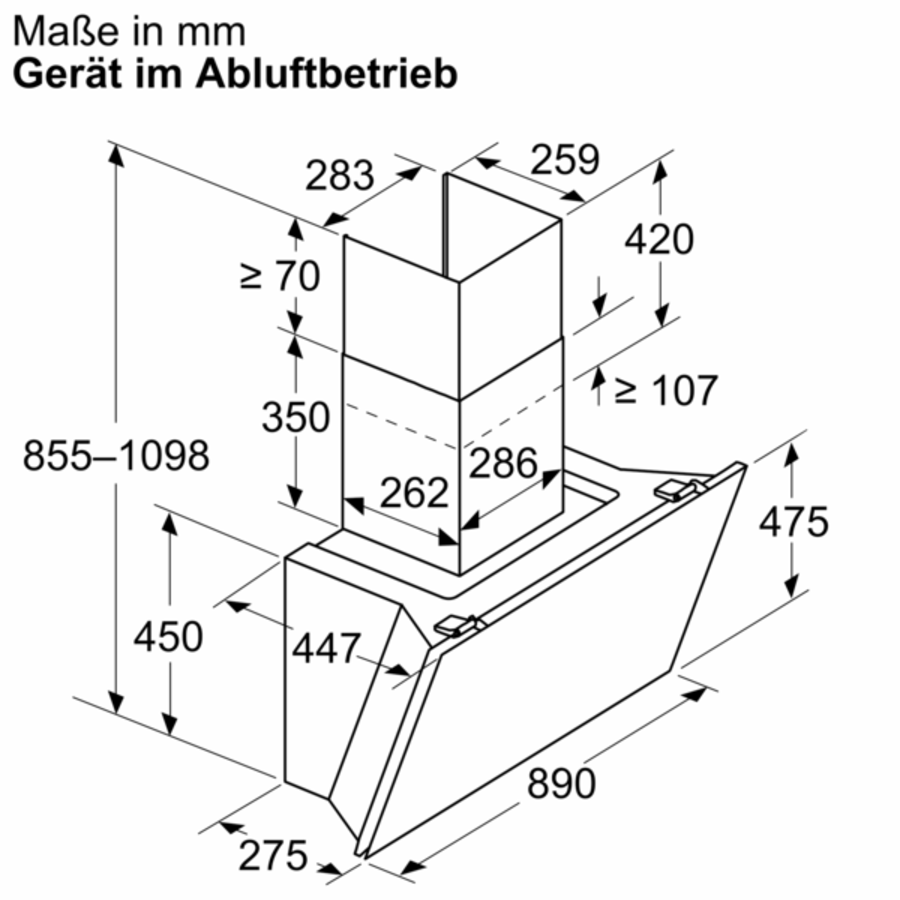 Siemens LC91KLT60 iQ700, Wandesse 90 cm Klarglas schwarz